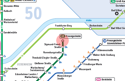 Preungesheim station map