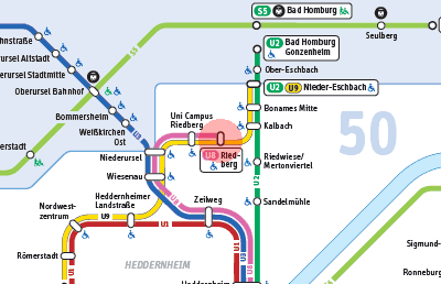 Riedberg station map
