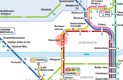Romerstadt station map