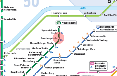 Ronneburgstrasse station map