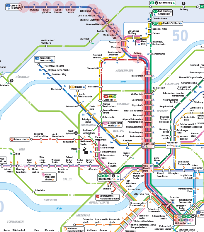 Frankfurt U-Bahn U3 map