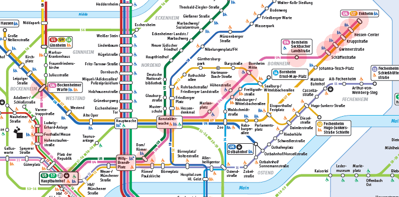 Frankfurt U-Bahn U4 map