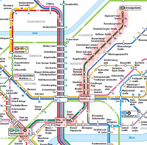 Frankfurt U-Bahn U5 map