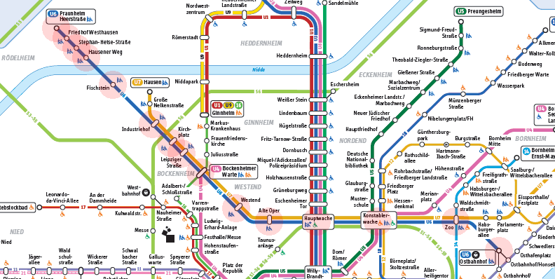 Frankfurt U-Bahn U6 map