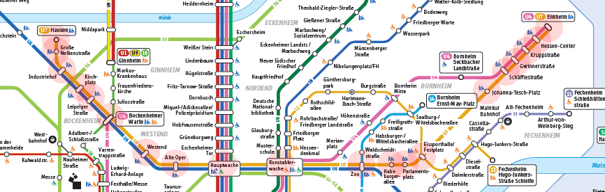 Frankfurt U-Bahn U7 map