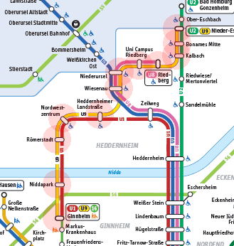 Frankfurt U-Bahn U9 map