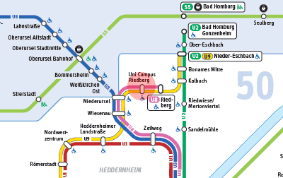 Uni-Campus Riedberg station map