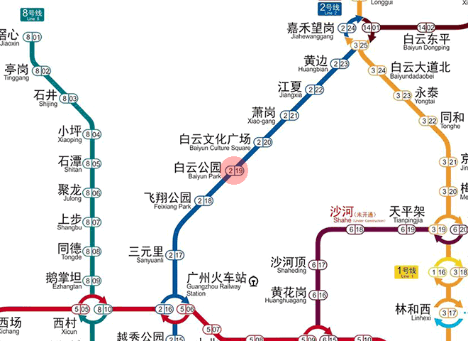 Baiyun Park station map