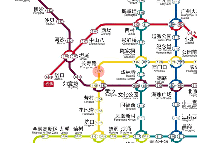 Changshou Lu station map