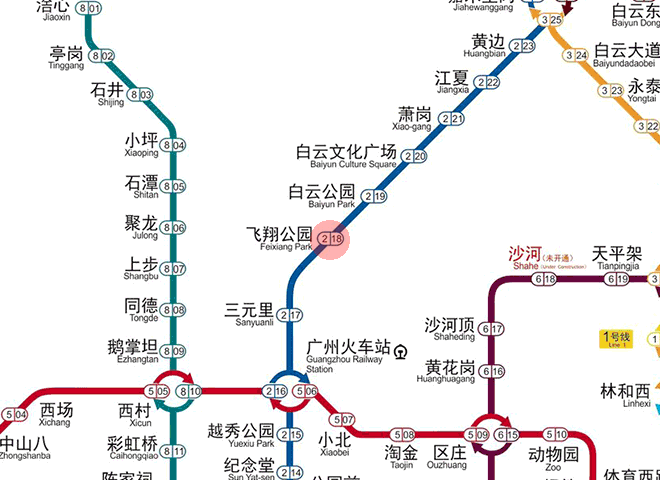 Feixiang Park station map