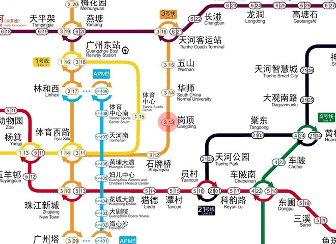 Gangding station map