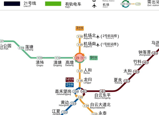 Gaozeng station map