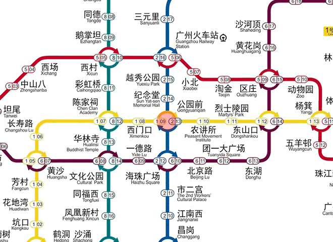 Gongyuanqian station map