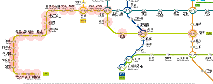 Guangzhou Metro Guangfo Line map