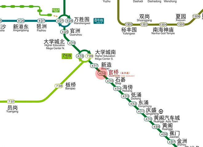 Guanqiao station map