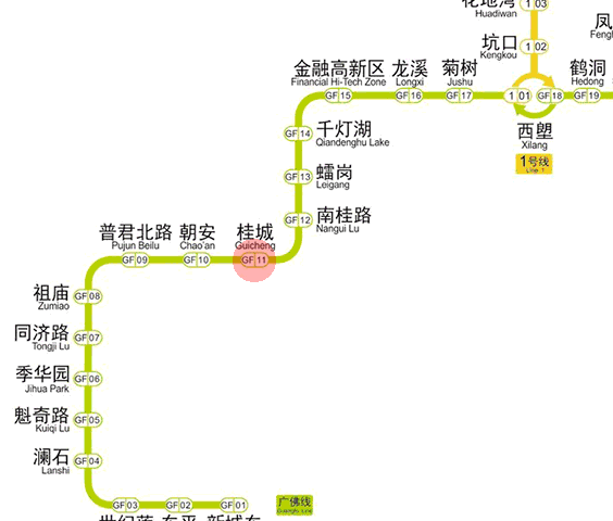 Guicheng station map