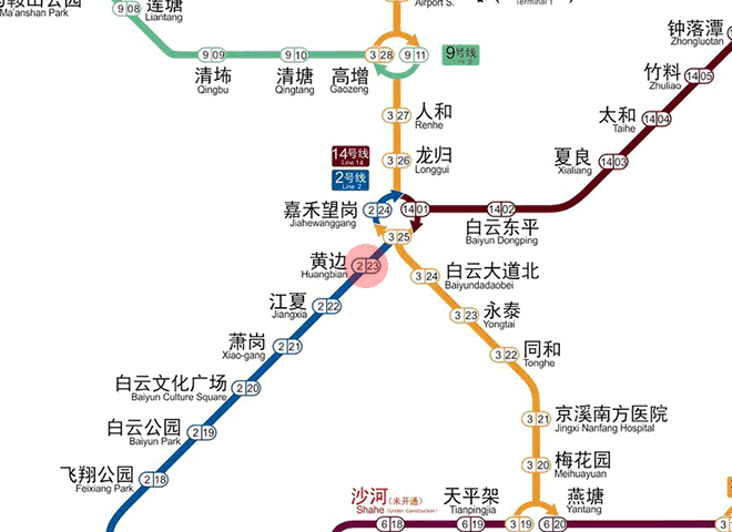 Huangbian station map