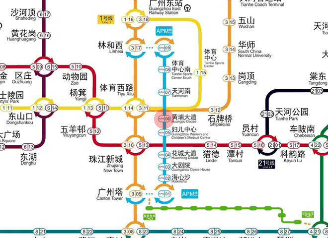Huangpu Dadao station map
