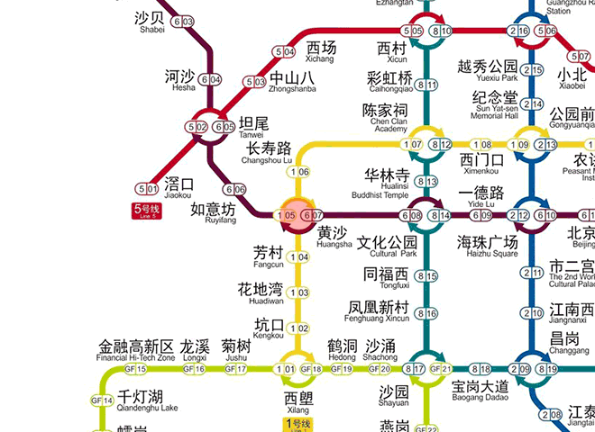 Huangsha station map
