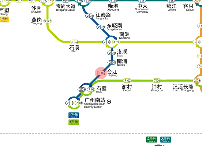 Huijiang station map