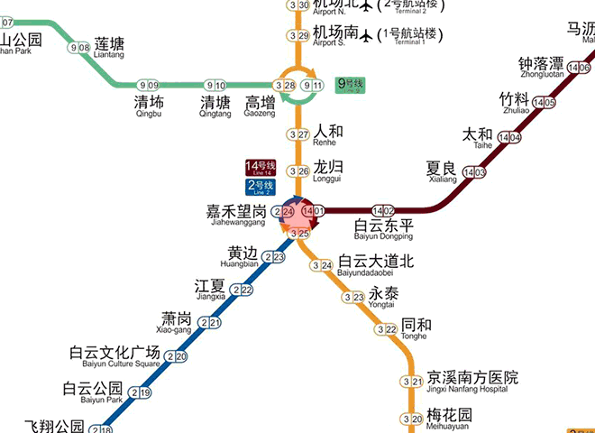 Jiahewanggang station map