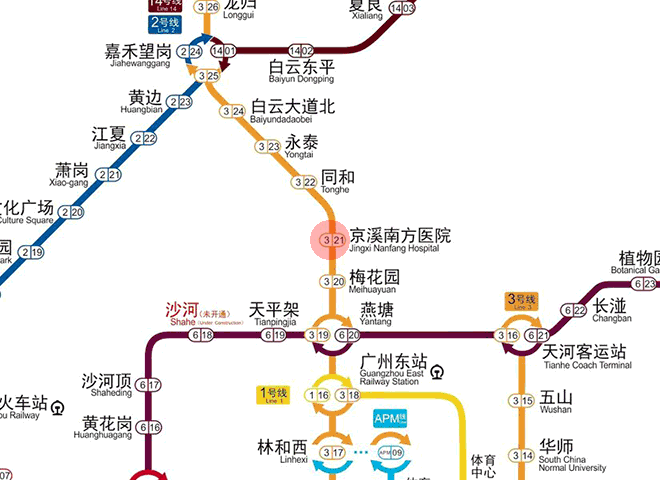 Jingxi Nanfang Hospital station map