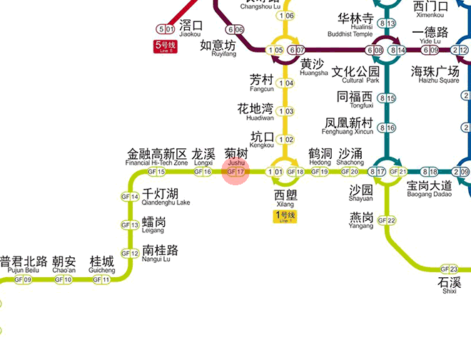 Jushu station map