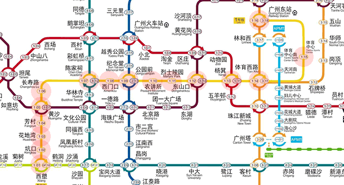 Guangzhou Metro Line 1 map