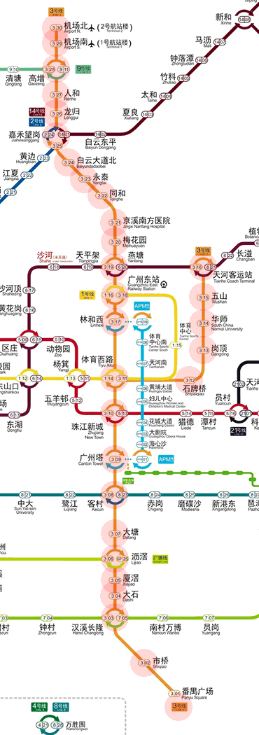 Guangzhou Metro Line 3 map