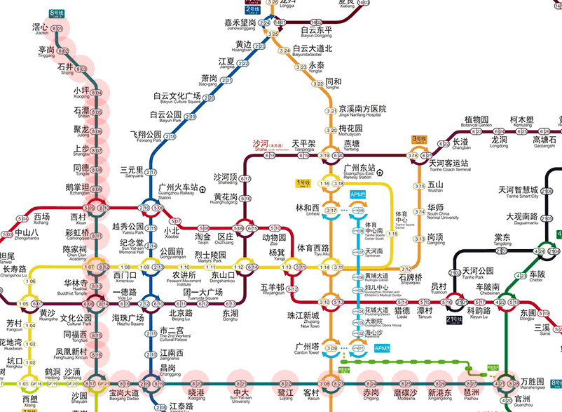 Guangzhou Metro Line 8 map