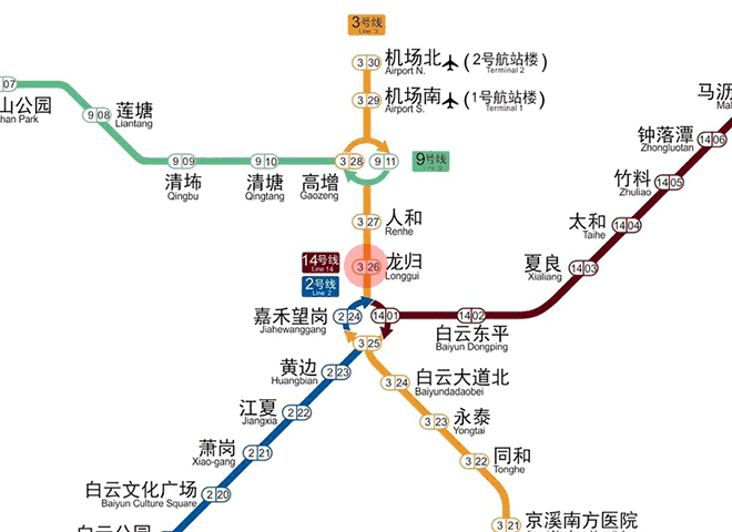 Longgui station map