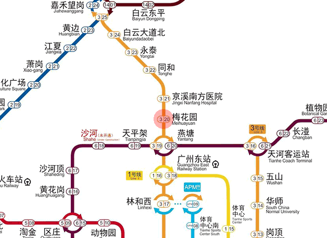 Meihuayuan station map