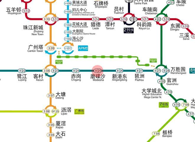 Modiesha station map