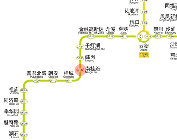 Nangui Lu station map