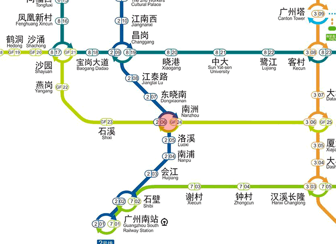 Nanzhou station map