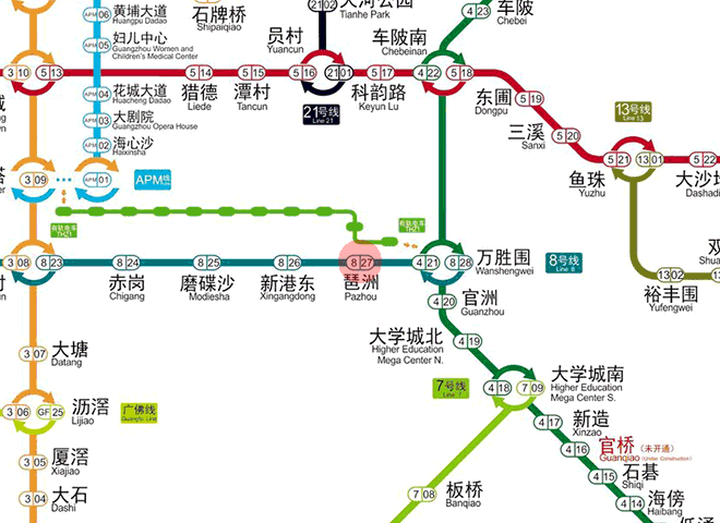 Pazhou station map