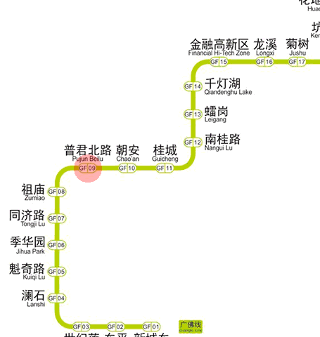 Pujun Beilu station map
