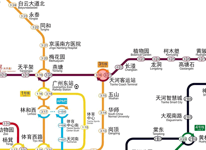 Tianhe Coach Terminal station map