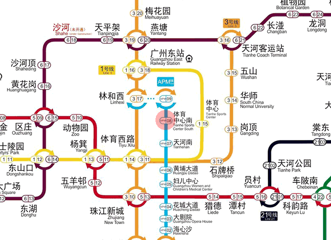 Tianhe Sports Center South station map