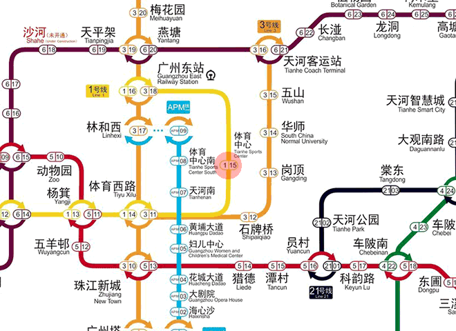 Tianhe Sports Center station map