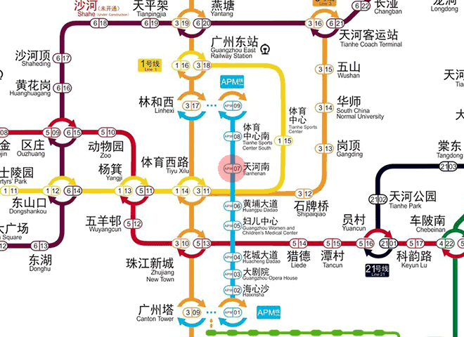 Tianhenan station map