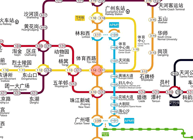 Tiyu Xilu station map