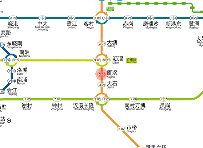 Xiajiao station map
