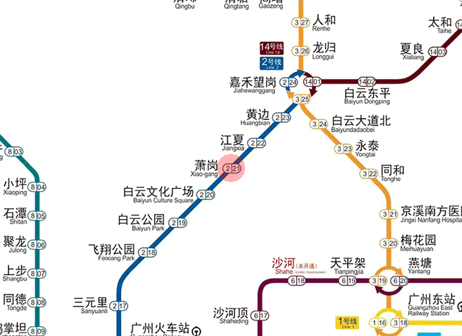 Xiao-gang station map