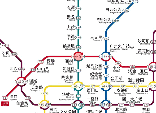 Xicun station map