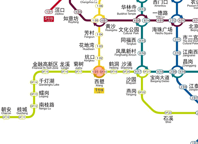 Xilang station map