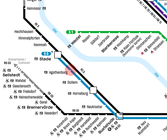Agathenburg station map