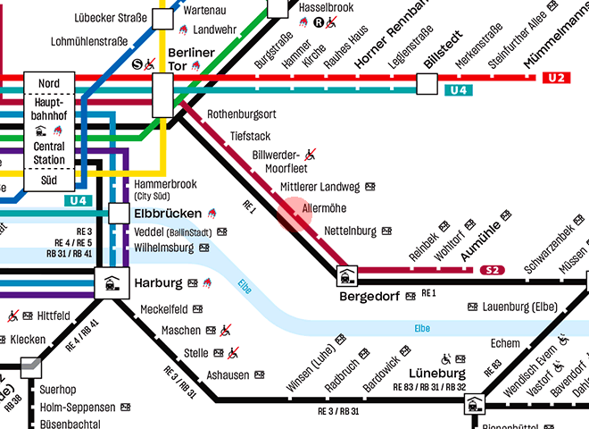 Allermohe station map