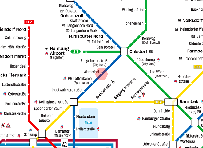 Alsterdorf station map