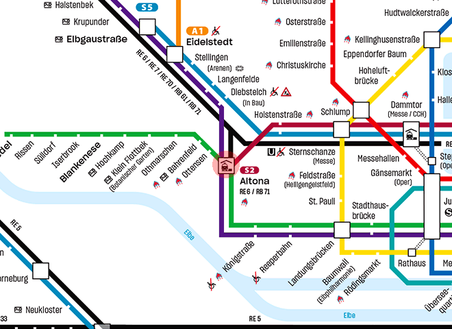 Altona station map